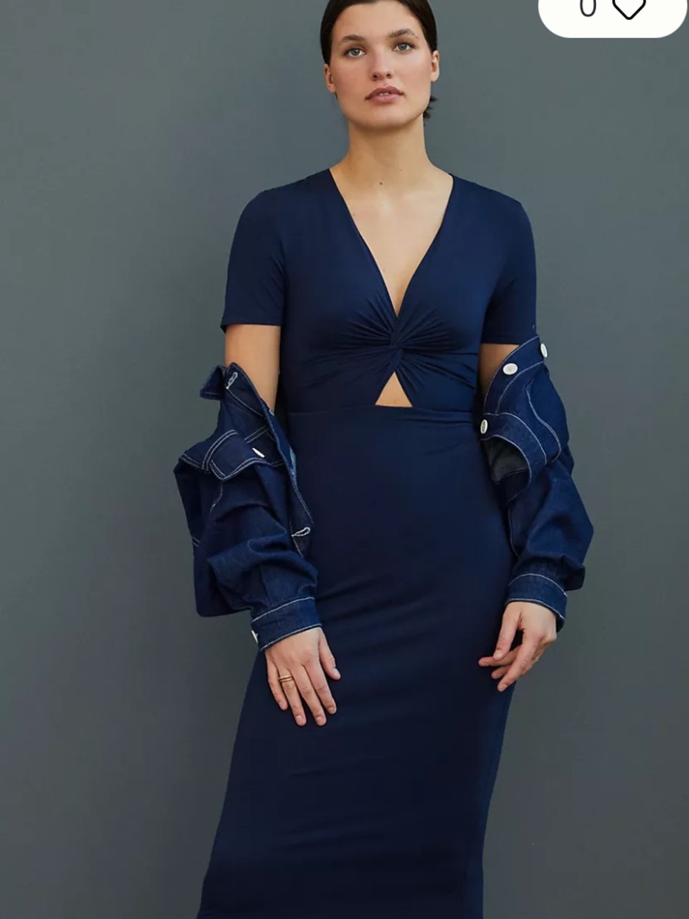 NWOT XS Favorite Daughter Deep-V Midi Dress